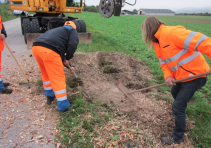 ES 45 на Hyundai Robex 140W-7_выравнивание перемешанного грунта